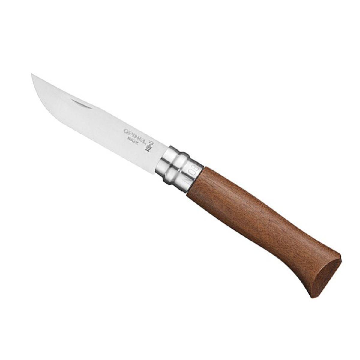 Opinel - Cuchillo n°8 en nogal con hoja de acero inoxidable 2022 - Imagen 1
