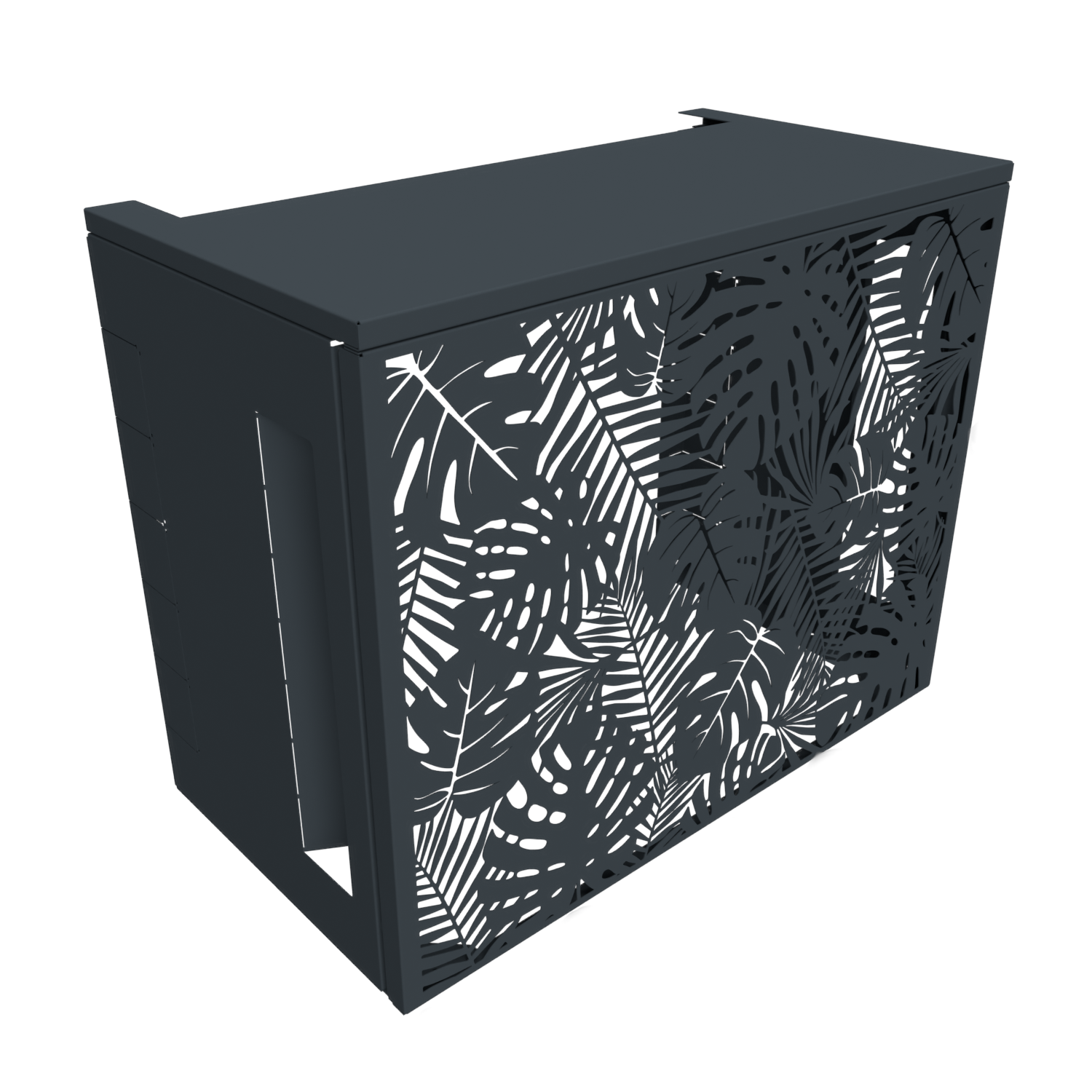 Cache climatiseur, ATOLE en aluminium thermolaqué - Taille 1 : H. 80 x L. 100 x P. 54 cm - Gris anthracite - Image 1