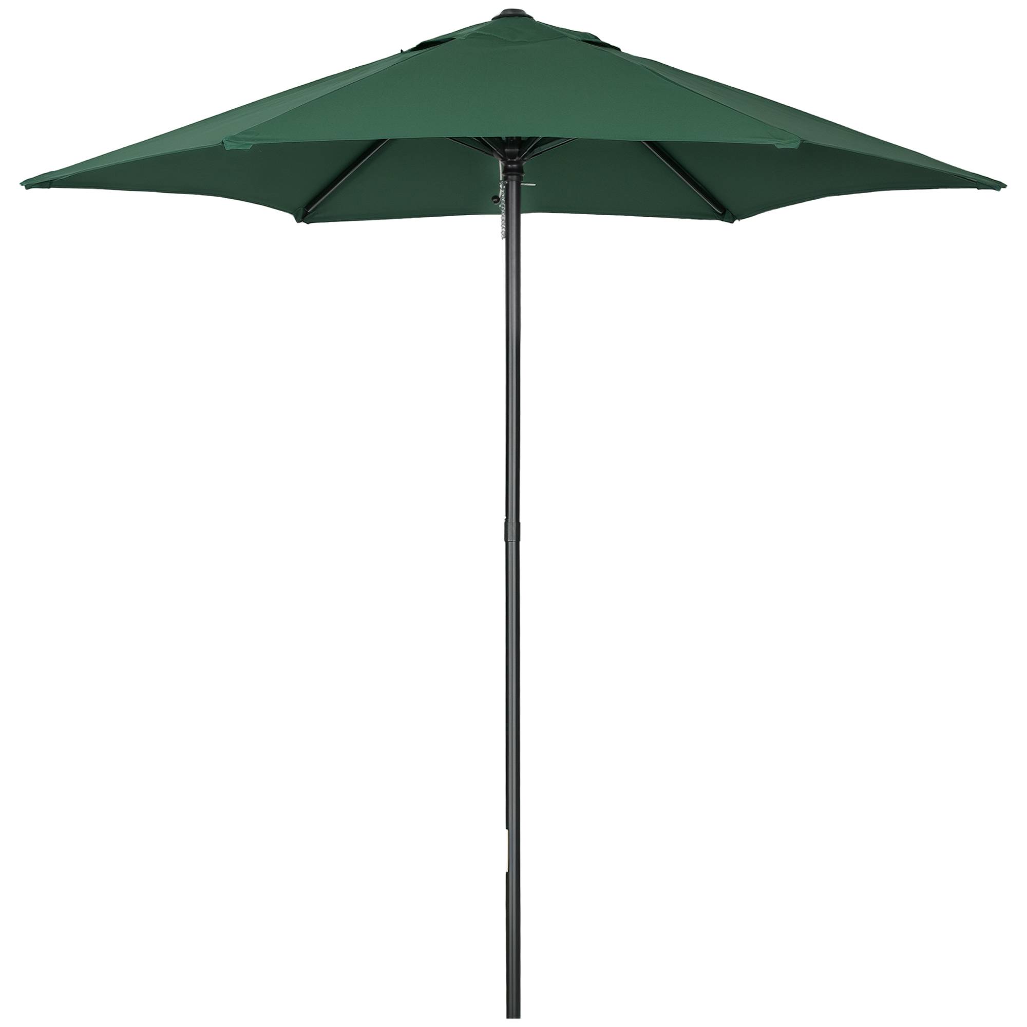 Parasol Droit Mât Aluminium pour Terrasse Jardin Toit Anti-Vent Ø196 cm Vert - ComfortXL Outdoor Living - Image 1