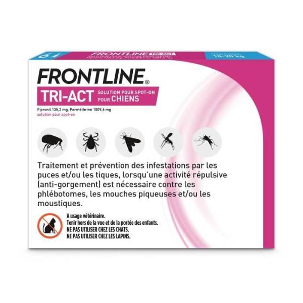 Frontline - FRONTLINE 6 Pipettes Tri-Act Chiens M - 10 a 20 kg - puces, tiques, moustiques, phlébotomes et mouches piqueuses - Image 2