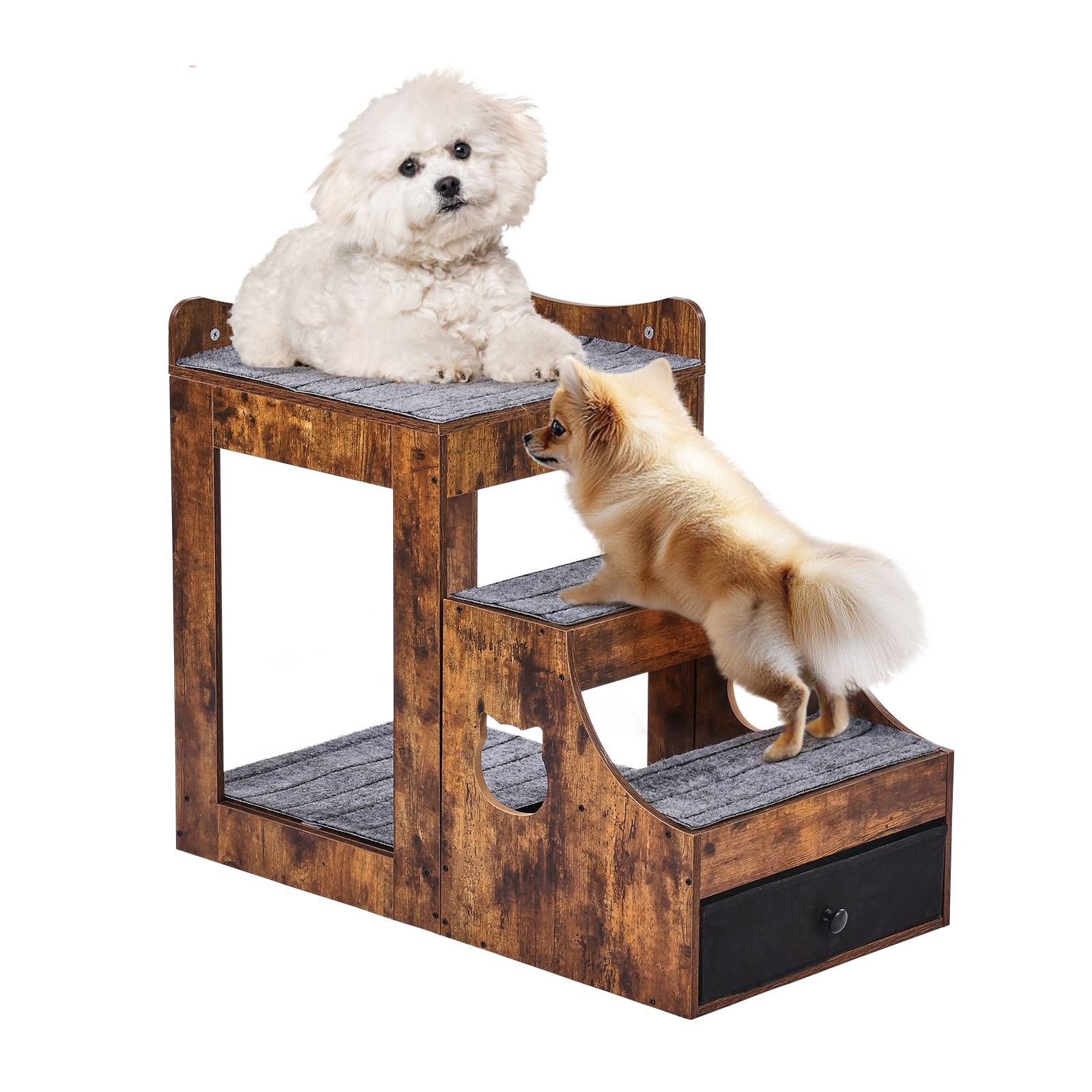 Vevor - VEVOR Lit Superposé pour Animaux Compagnie Chien Chat Escaliers Intérieur Marron - Image 1
