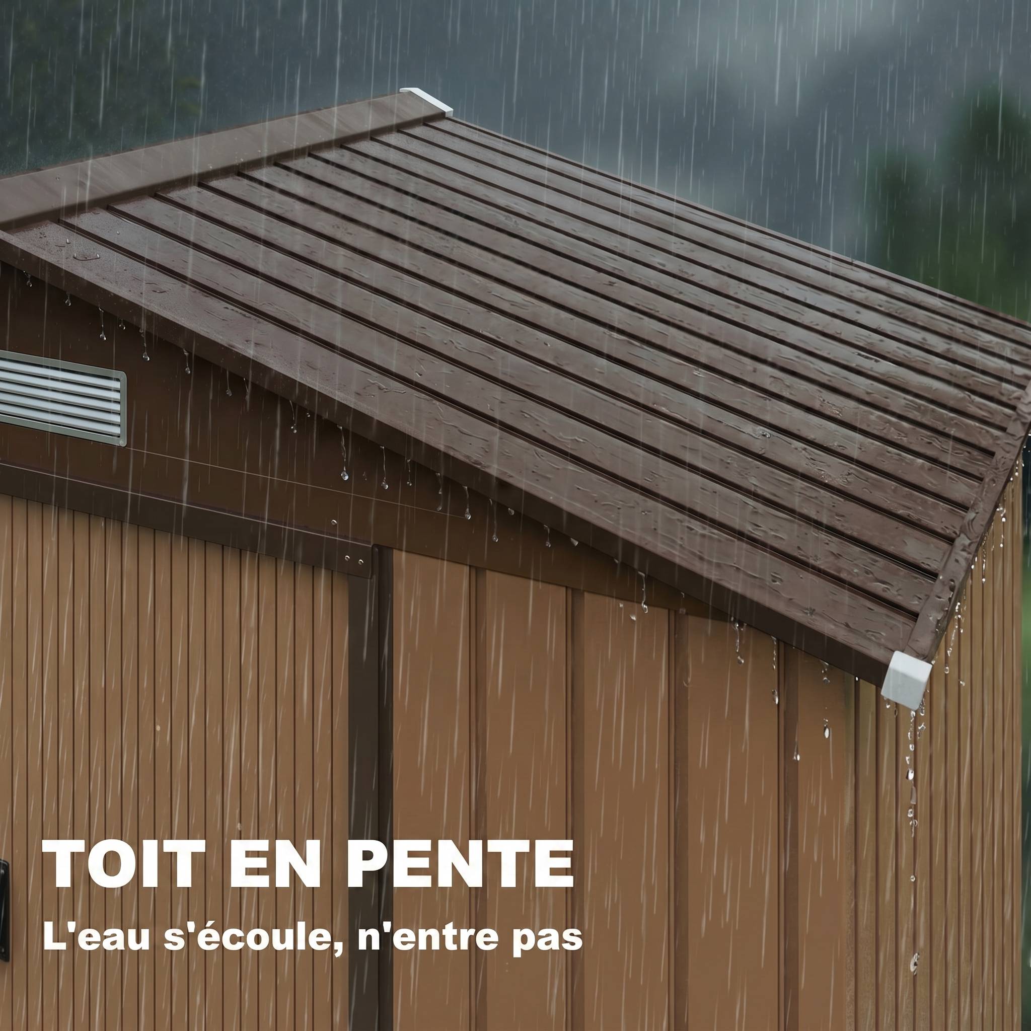 Abri de jardin 2,5 m² - remise pour outils avec kit de fondation - cabanon porte verrouillable - tôle d'acier kaki - Image 9