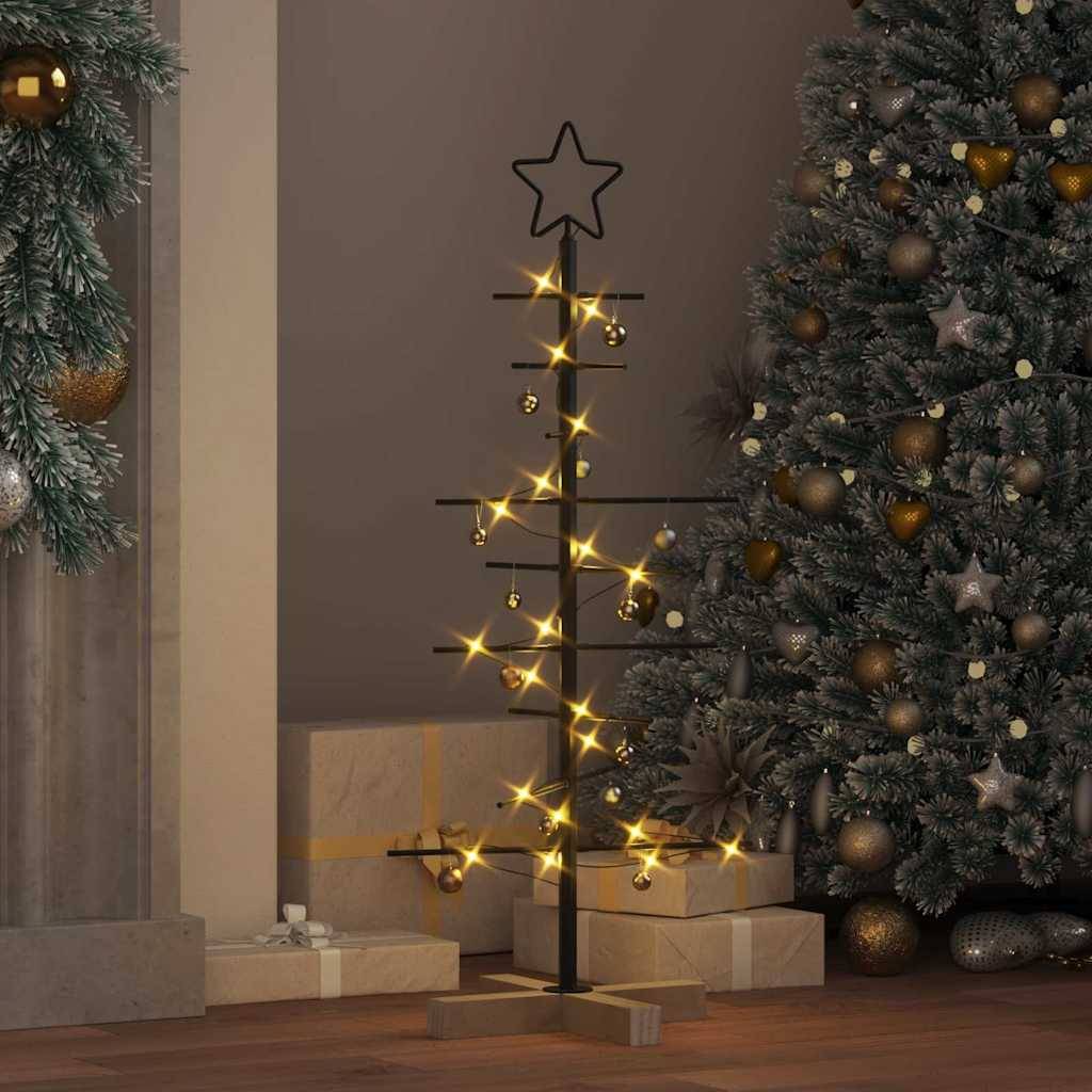 Sapin de Noël métal et bois de pin déco moderne et rustique Noir 90 cm – ComfortXL Outdoor Living - Image 4