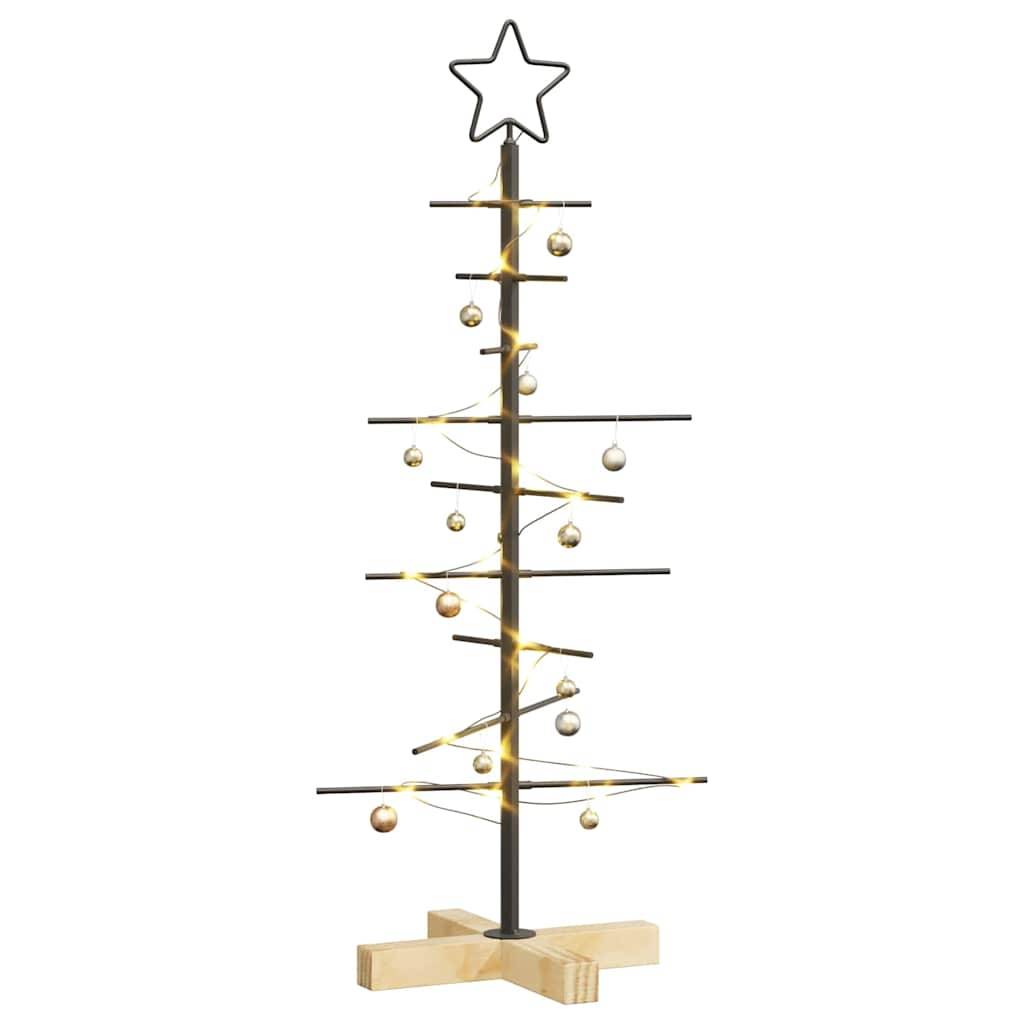 Sapin de Noël métal et bois de pin déco moderne et rustique Noir 90 cm – ComfortXL Outdoor Living - Image 3