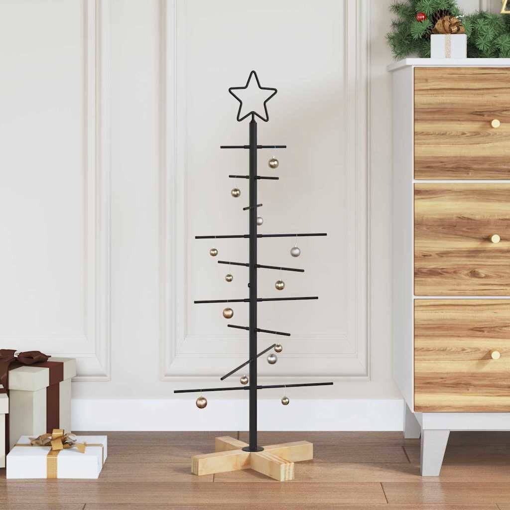 Sapin de Noël métal et bois de pin déco moderne et rustique Noir 90 cm – ComfortXL Outdoor Living - Image 1