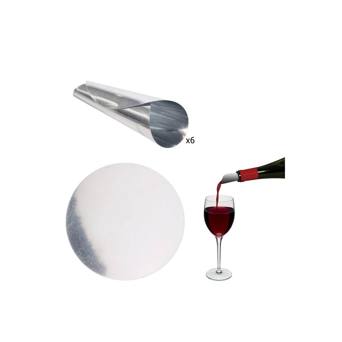 Cook Concept - Lot de 6 Stop-Gouttes "Vins" 7cm Argent - Image 4
