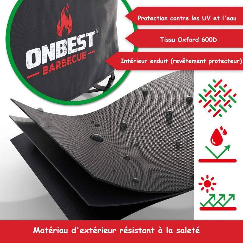 Housse de barbecue 150x65x125cm Imperméable extérieur Taille M - Image 4