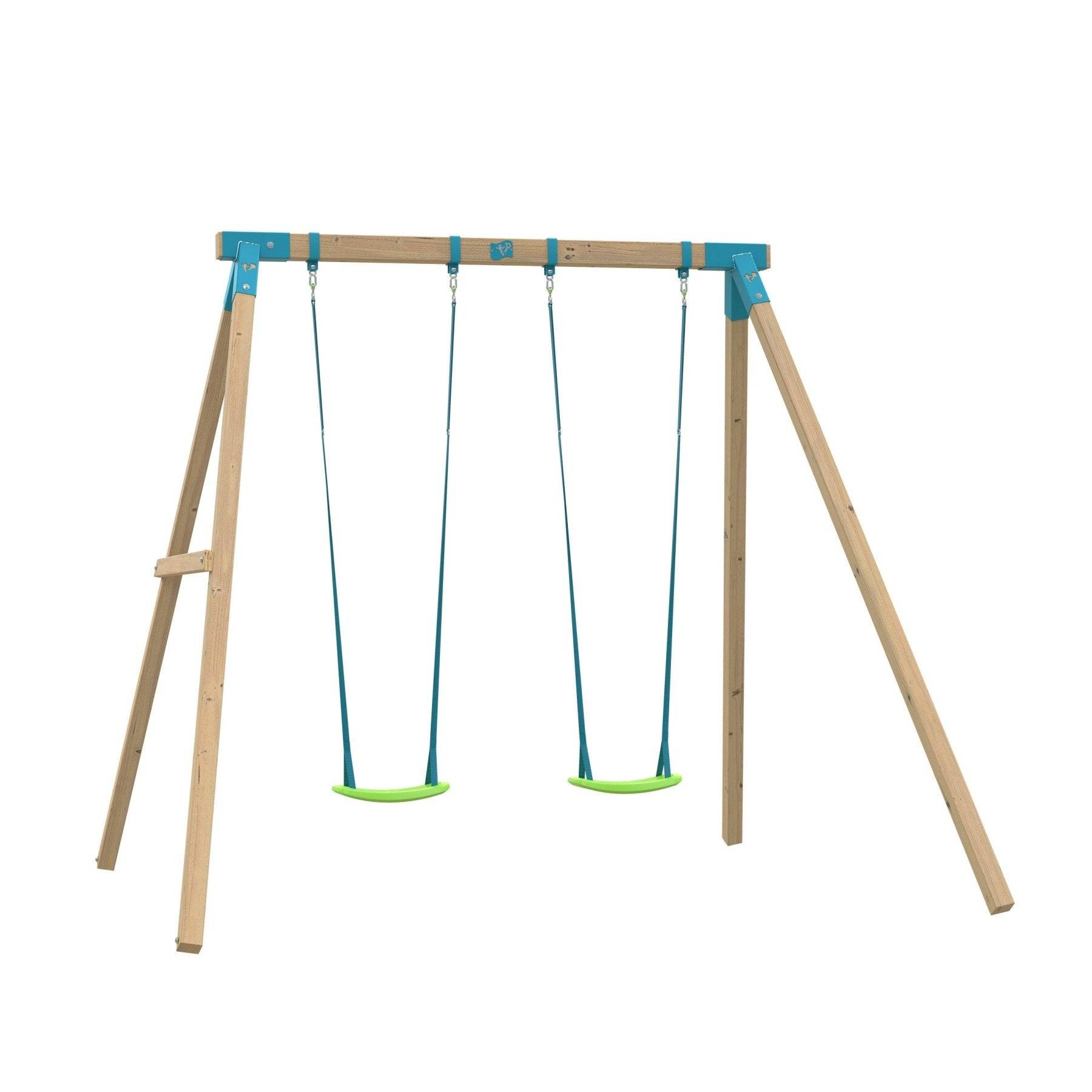 Tp Toys - Portique 2 balançoires bois carré FSC® - H243 cm - ACACIA - Imagen 2