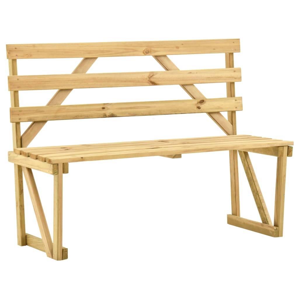 Helloshop26 - Banc de jardin meuble de patio d'extérieur terrasse 120 x 50 x 90 cm bois de pin imprégné - Imagen 1