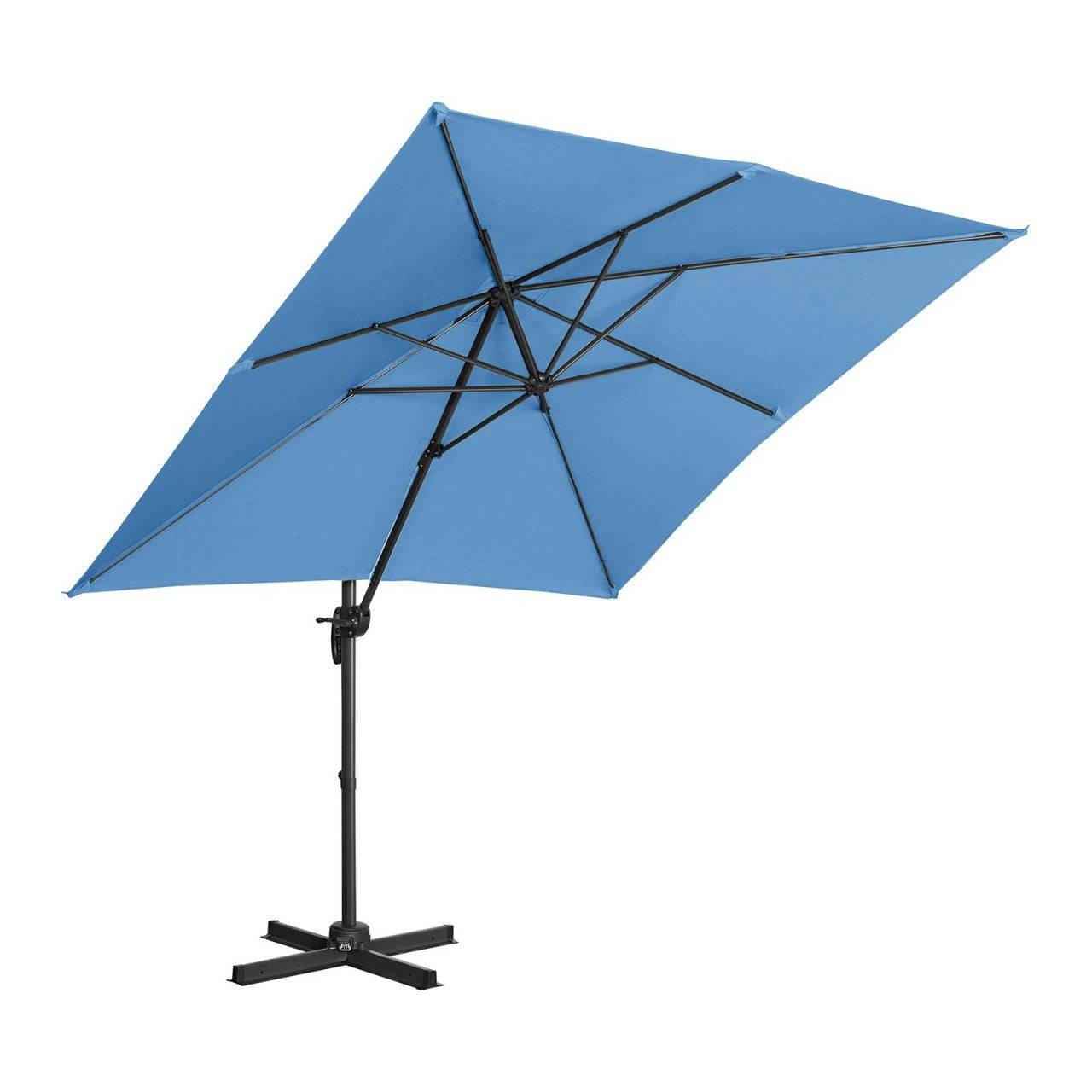 Helloshop26 - Parasol de jardin meuble abri terrasse carré 250 x 250 cm pivotant bleu - Imagen 2