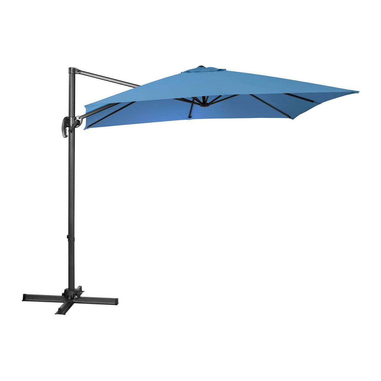 Helloshop26 - Parasol de jardin meuble abri terrasse carré 250 x 250 cm pivotant bleu - Imagen 1