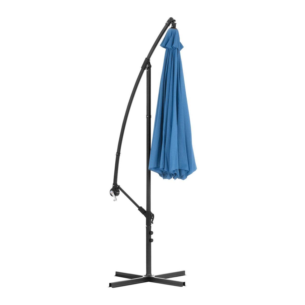 Helloshop26 - Parasol de jardin meuble abri terrasse carré 250 x 250 cm pivotant bleu - Imagen 3