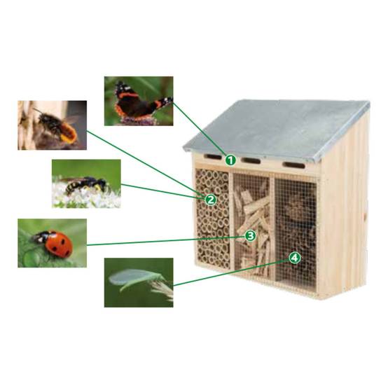 Hôtel pour insectes hauteur 30 largeur 30 profondeur 14 cm. - Image 2