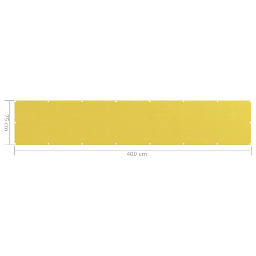 Helloshop26 - Écran de balcon brise pare vue protection confidentialité 75 x 400 cm PEHD jaune - Imagen 5