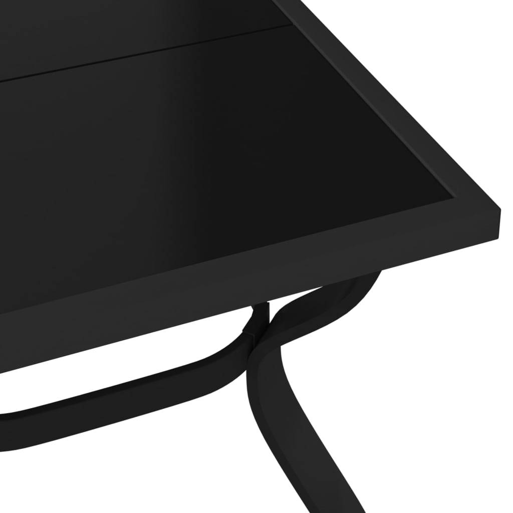 PANGIVO - Table de jardin acier et verre noir 180 x 80 x 70 cm - PANGIVO - Image 5