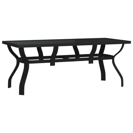 PANGIVO - Table de jardin acier et verre noir 180 x 80 x 70 cm - PANGIVO - Image 2