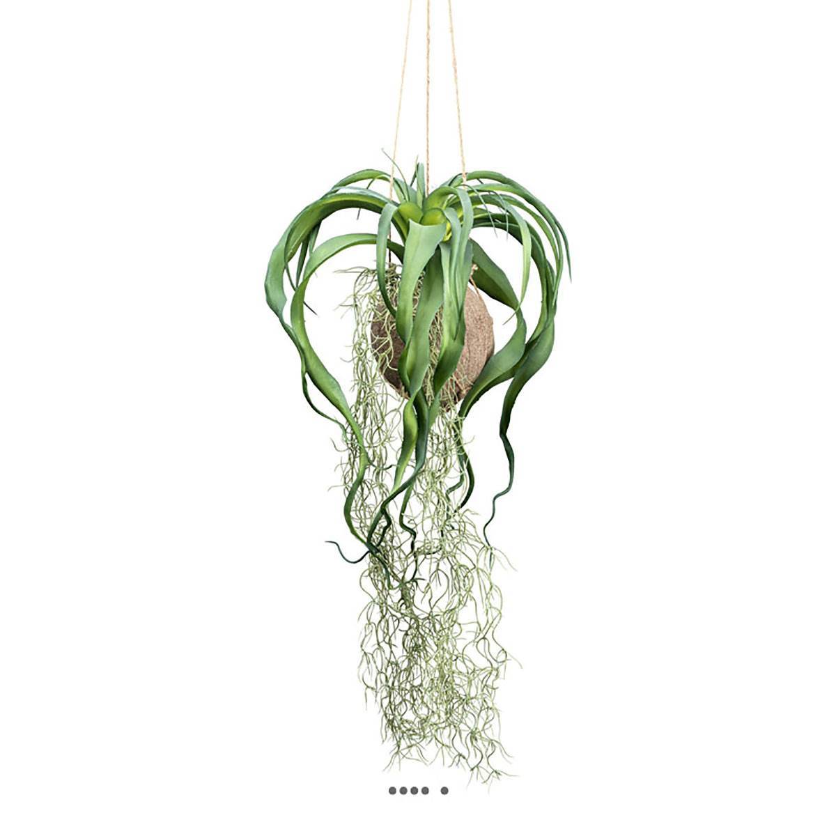 Artificielles - Kokedama artificiel original tillandsia sur coco L 63 cm - Imagen 2
