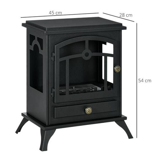 Cheminée bioéthanol sur Pied, brûleur 1,2 L, environ 3 h de durée de combustion Dim. 45L x 28l x 54H cm Acier Noir - Image 5