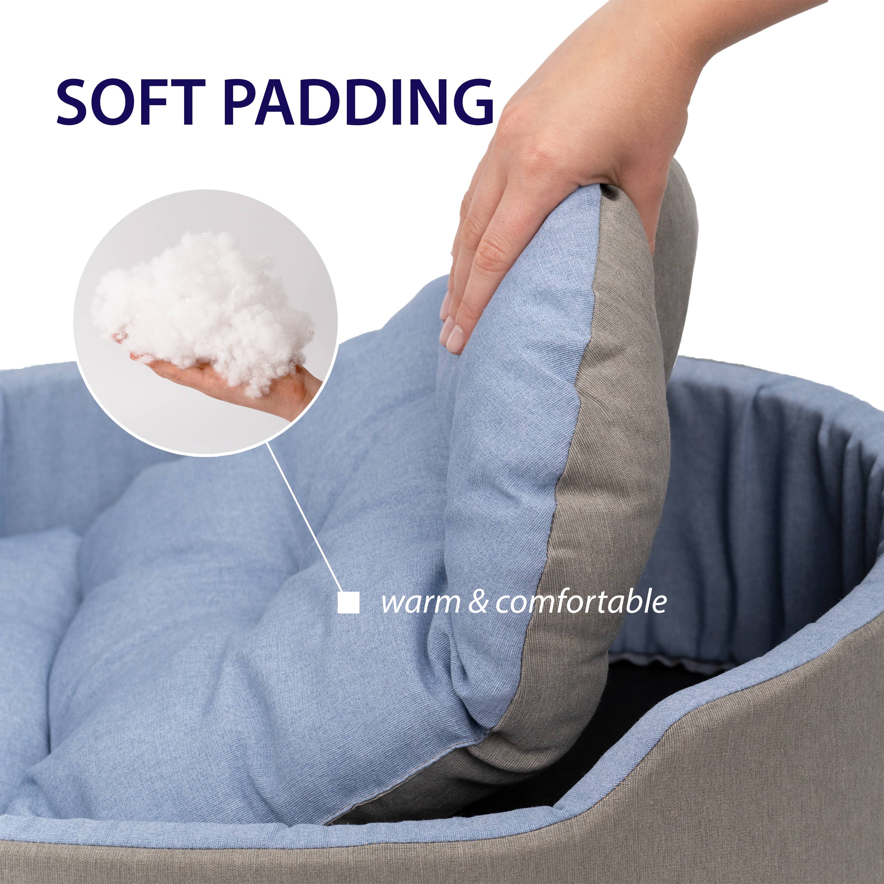 Ferplast - Ferplast Panier Chien Dandy, Coussin Amovible et Lavable, Housse en Coton avec Rembourrage Doux, Idéal également comme Niche pour Chat, 45 x 35 x H 13 - Imagen 6