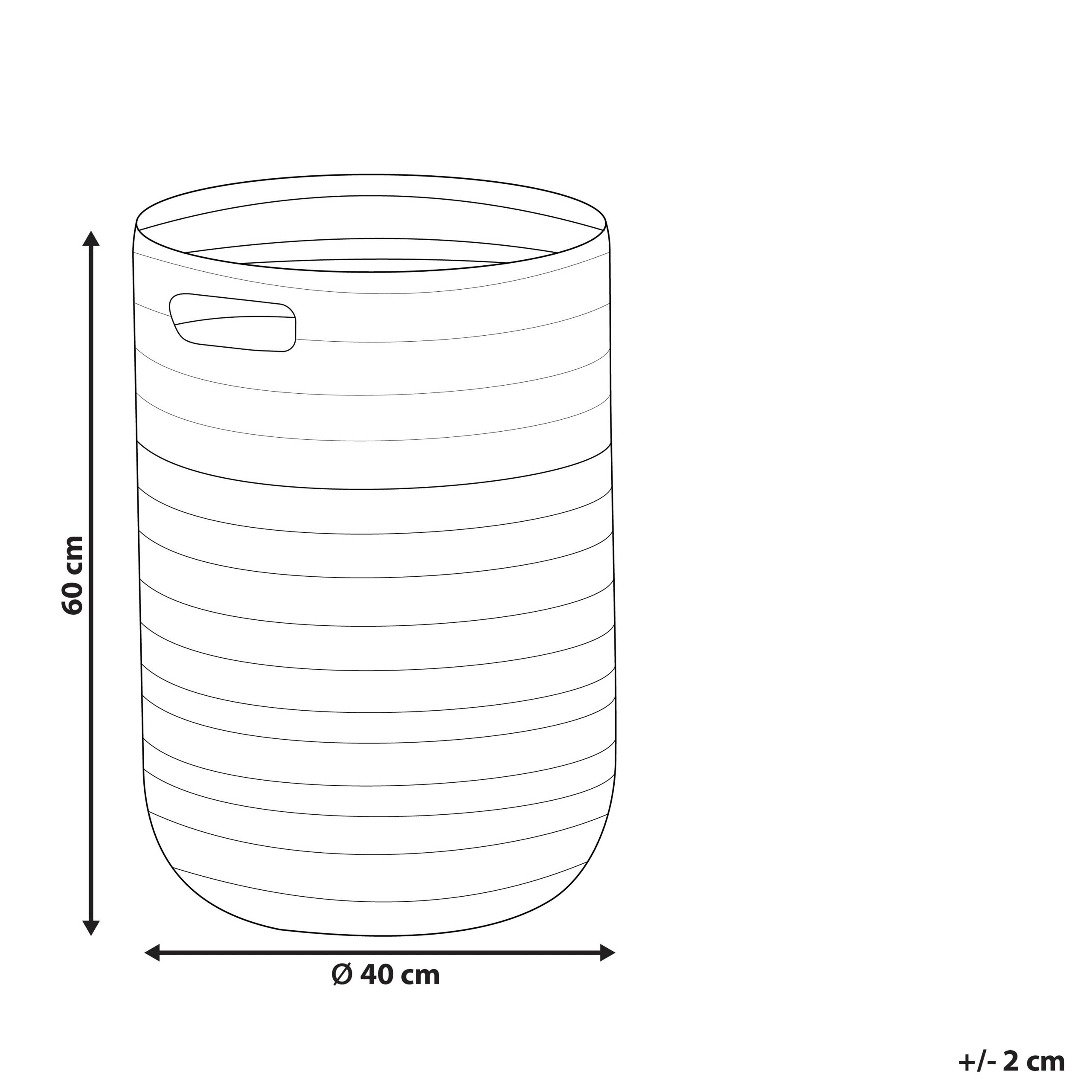 Beliani - Panier Beige et Blanc en Coton ⌀ 52 cm Corbeille à Linge Tressée Pratique pour Intérieur Salon Chambre Rangement - Imagen 3