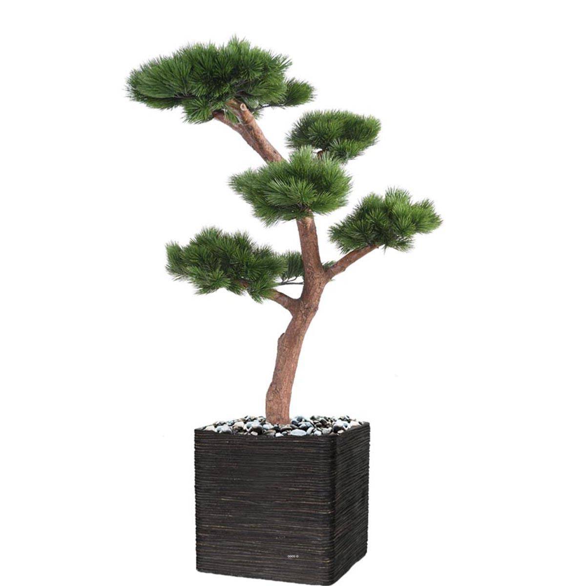 Artificielles - Bonsaï Pin Artificiel H 150 cm D 90 cm en pot Anti-UV - dimhaut: H 150 cm - couleur: Vert - div: Anti UV - Imagen 1