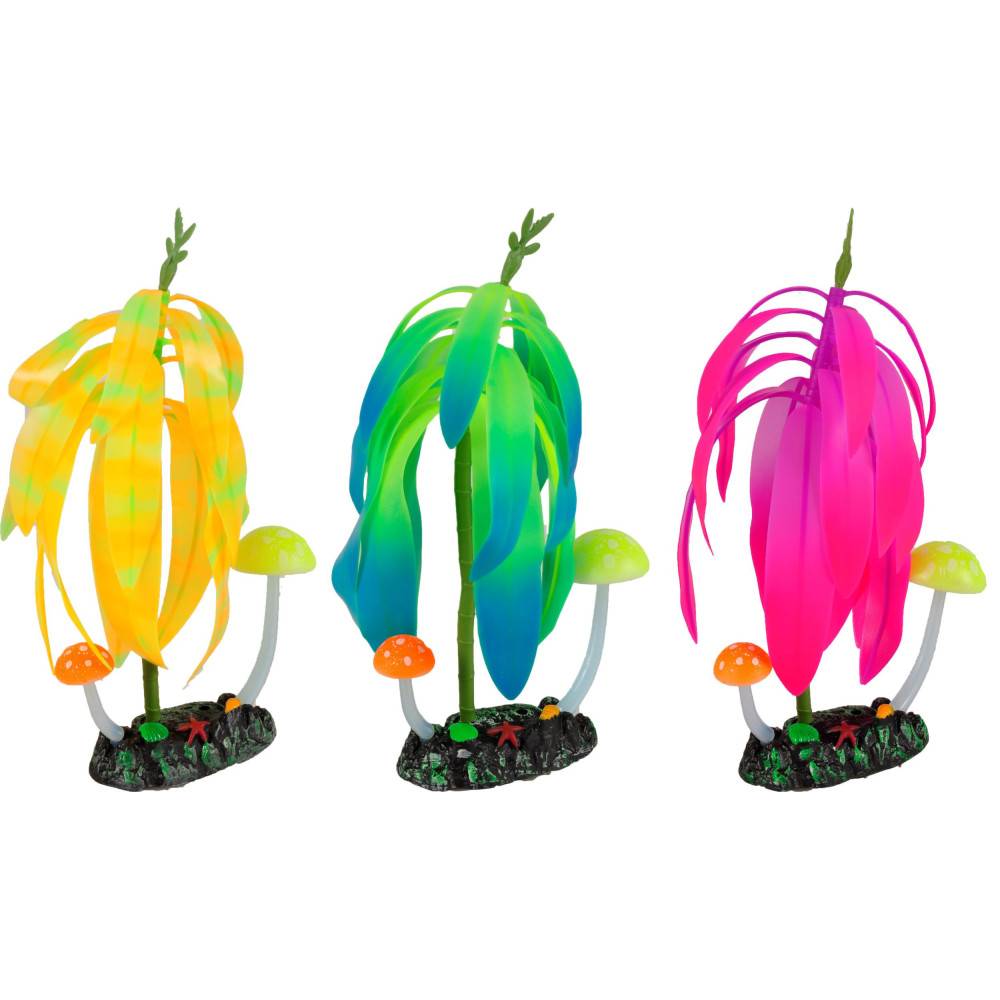 1 Arbre et champignon fluo décoration aquarium 7 cm x 3 cm x 24 cm couleur aléatoire - Imagen 7