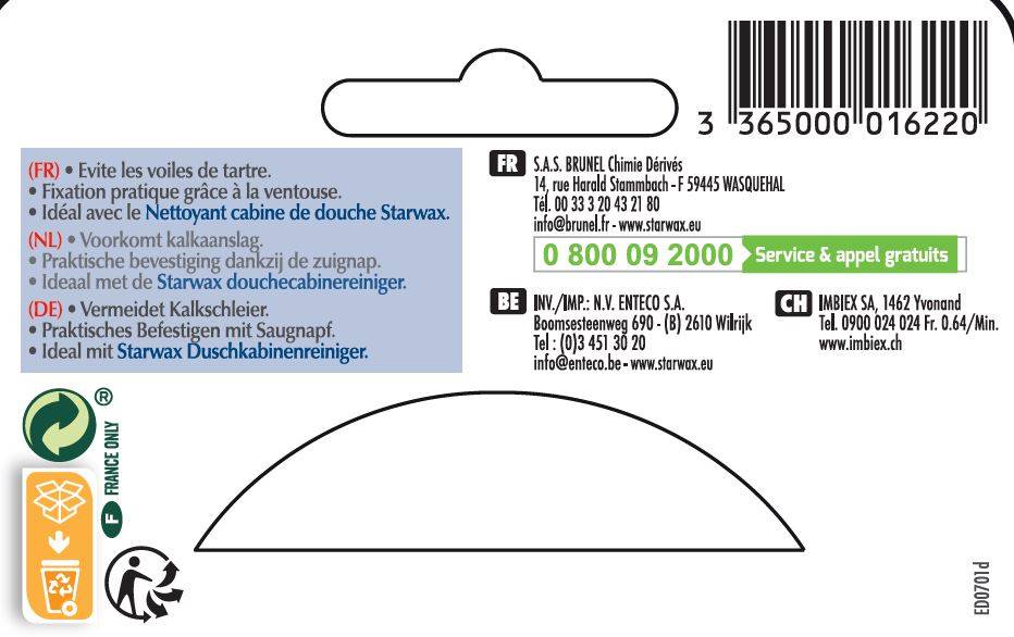 Starwax - Racleta de ducha STARWAX, caucho l.225 mm Starwax - Imagen 3