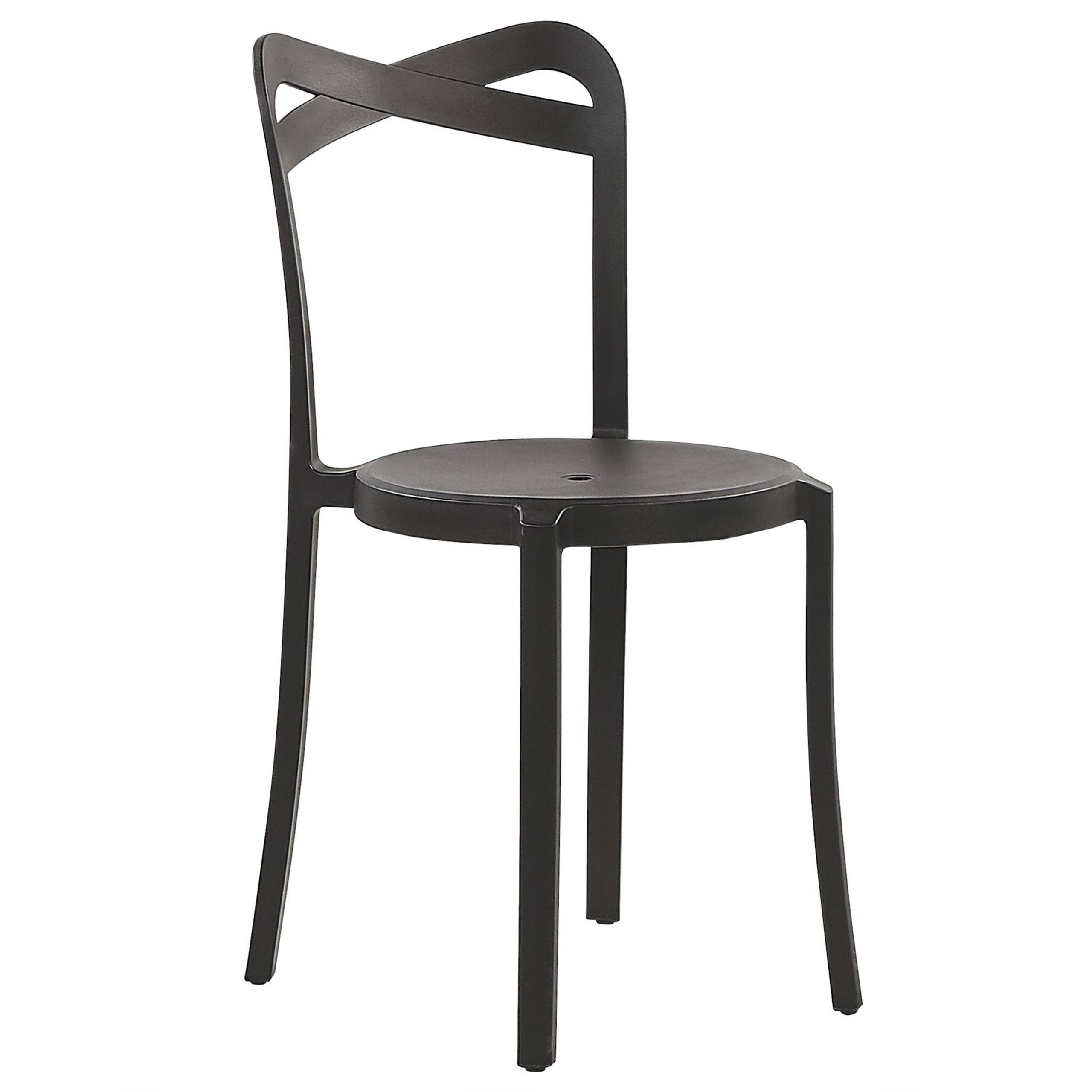 Beliani - Salon de Jardin Noir et Blanc Synthétique à Quatre Chaises Table Carrée Légère pour Extérieur Moderne - Imagen 4