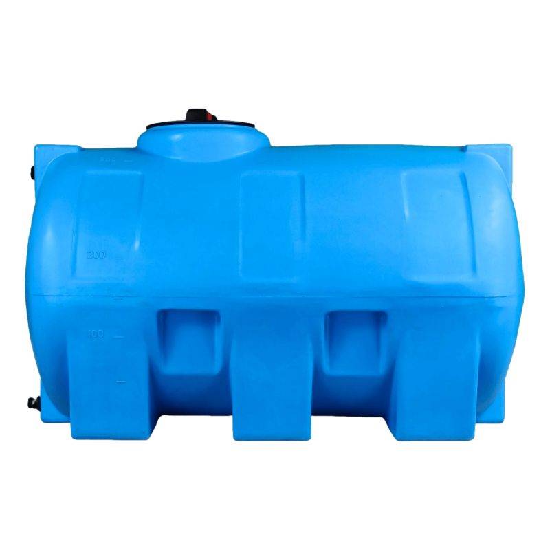 Cuve récupération eau de pluie 300L - Réservoir aérien horizontal bleu - Polyéthylène - ELBI CHO - Image 1