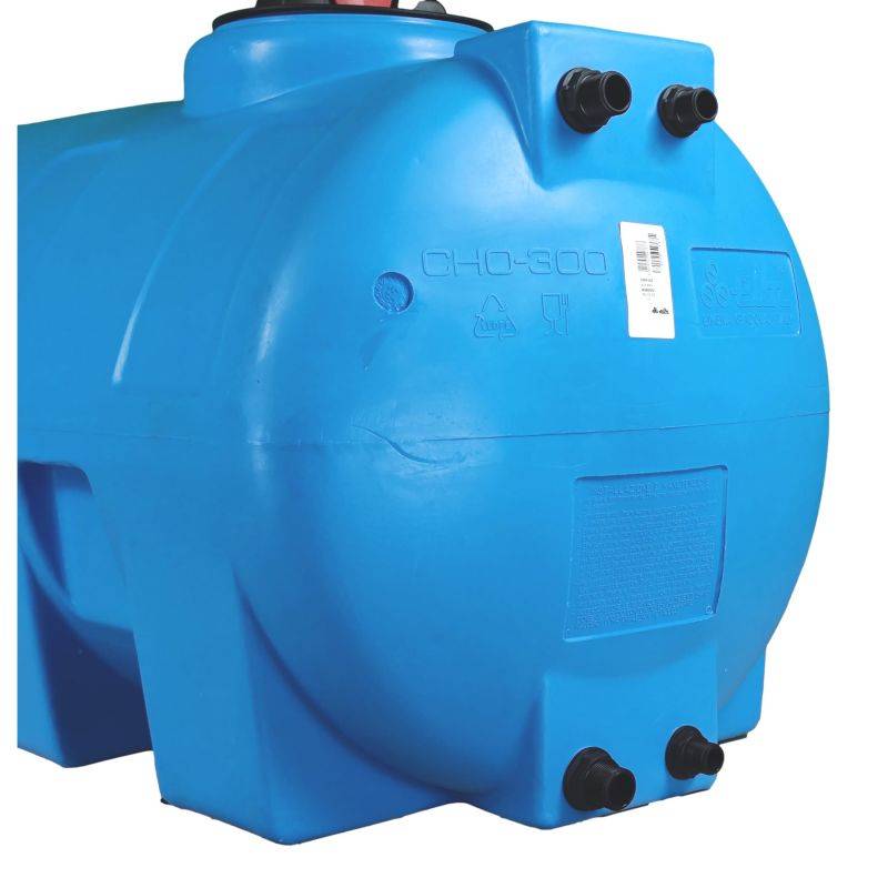 Cuve récupération eau de pluie 300L - Réservoir aérien horizontal bleu - Polyéthylène - ELBI CHO - Image 5
