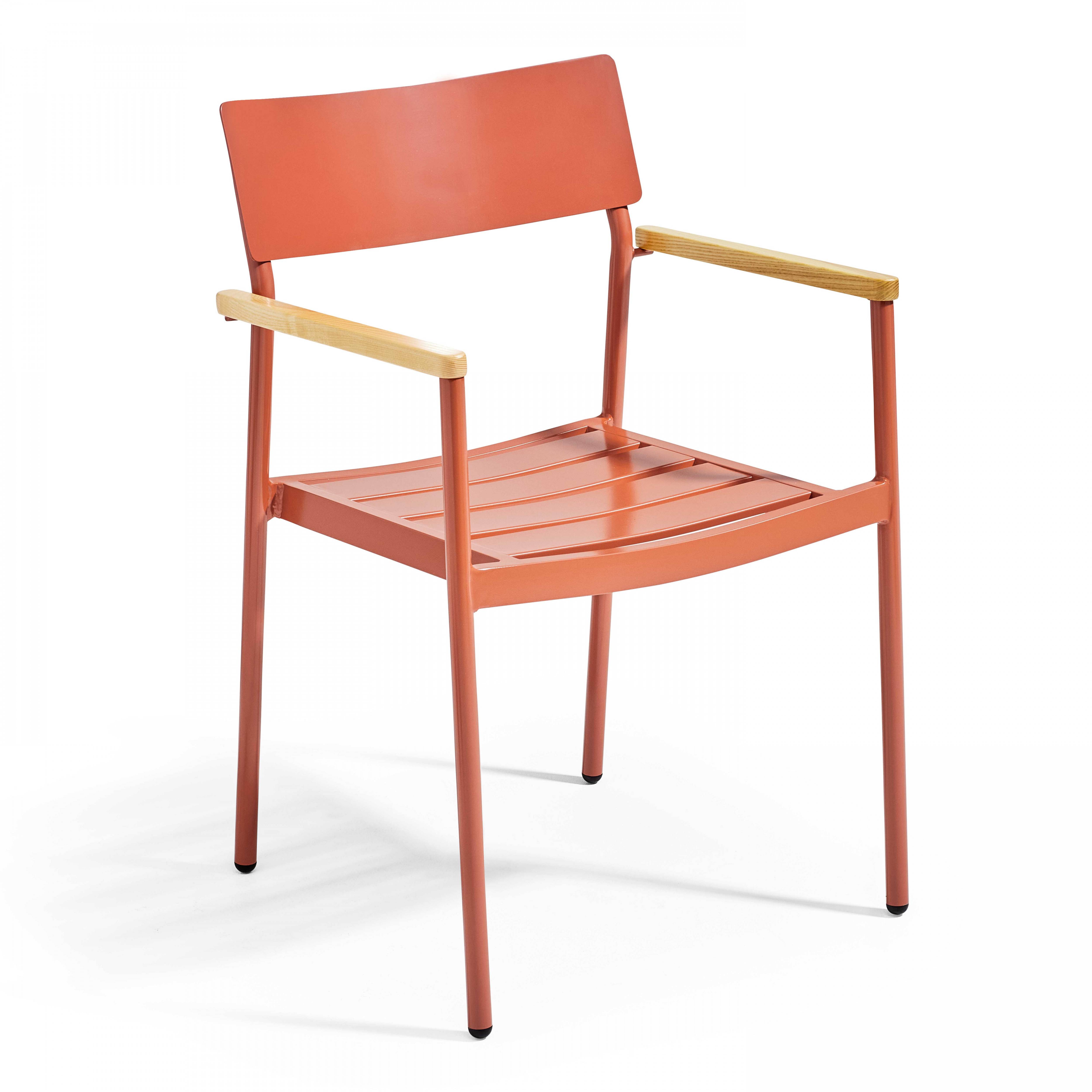 Oviala - Fauteuil de jardin en aluminium et bois terracotta
 Leeds - Oviala - Imagen 1