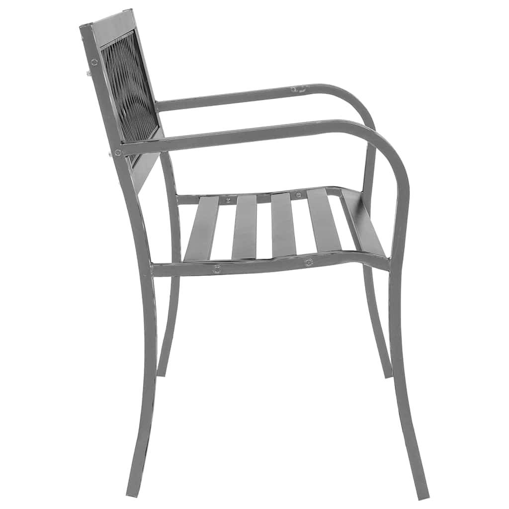 PANGIVO - Banc de jardin acier et plastique noir 120 x 51 x 76 cm - PANGIVO - Image 3