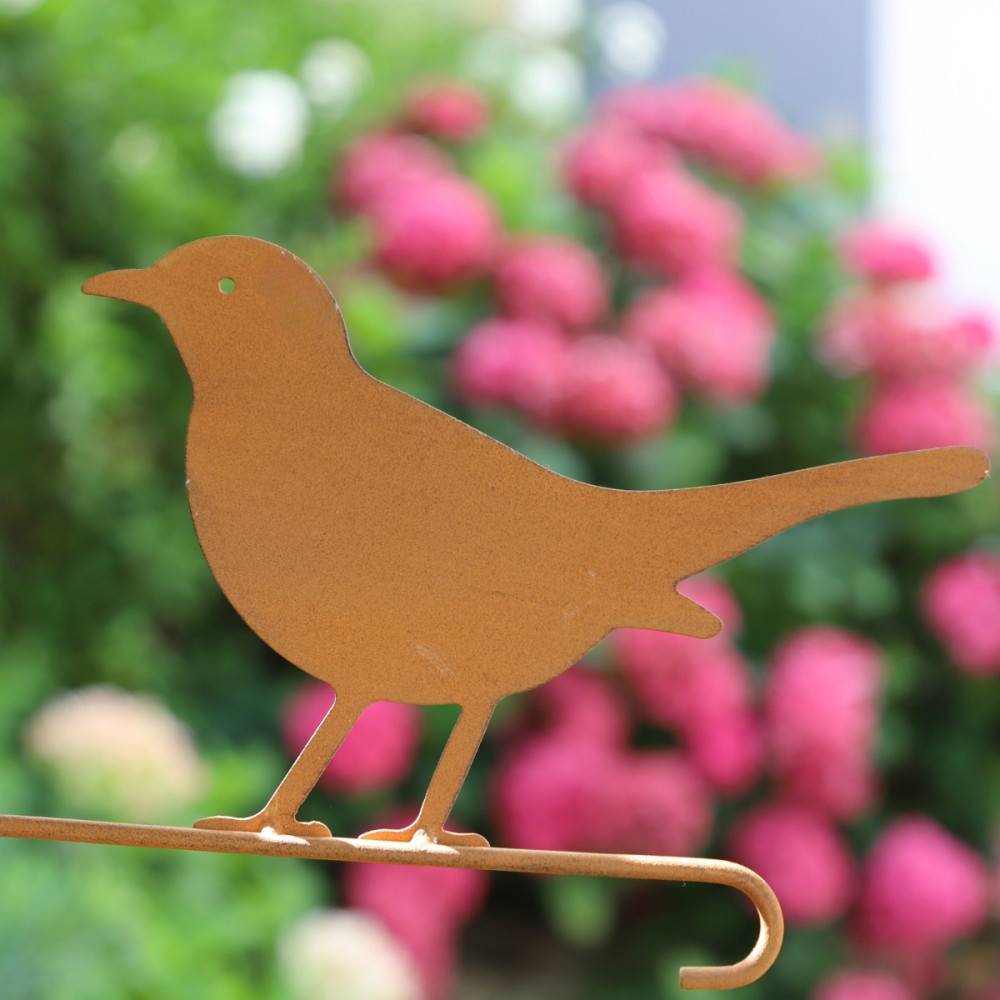 ~ Pic Oiseau en métal marron 27 x 15cm Chemin de campagne - Imagen 5