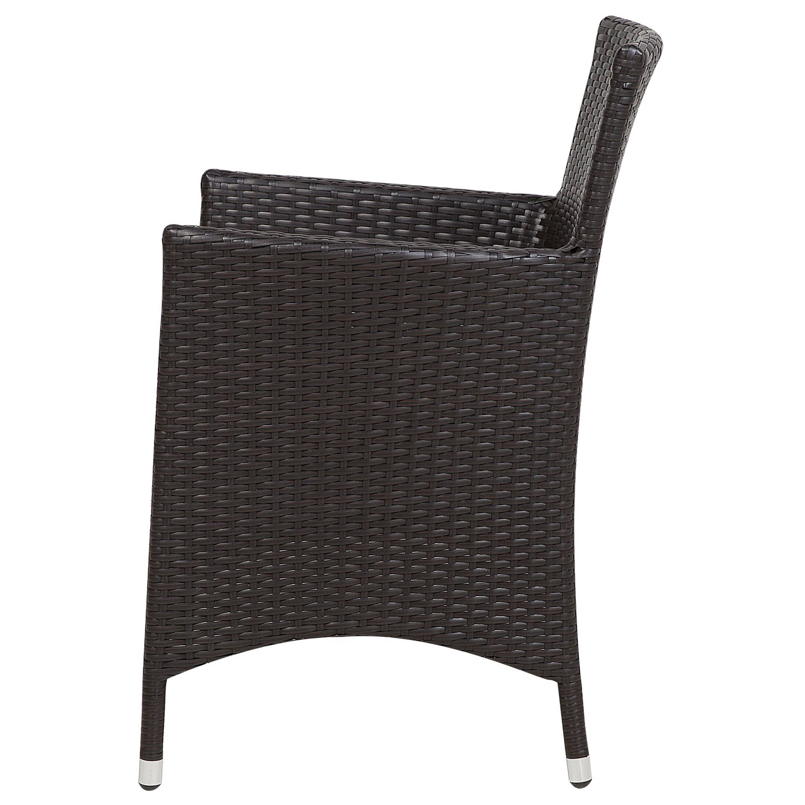 Beliani - Fauteuil Polyrotin Marron foncé ITALY - Beliani - Imagen 6