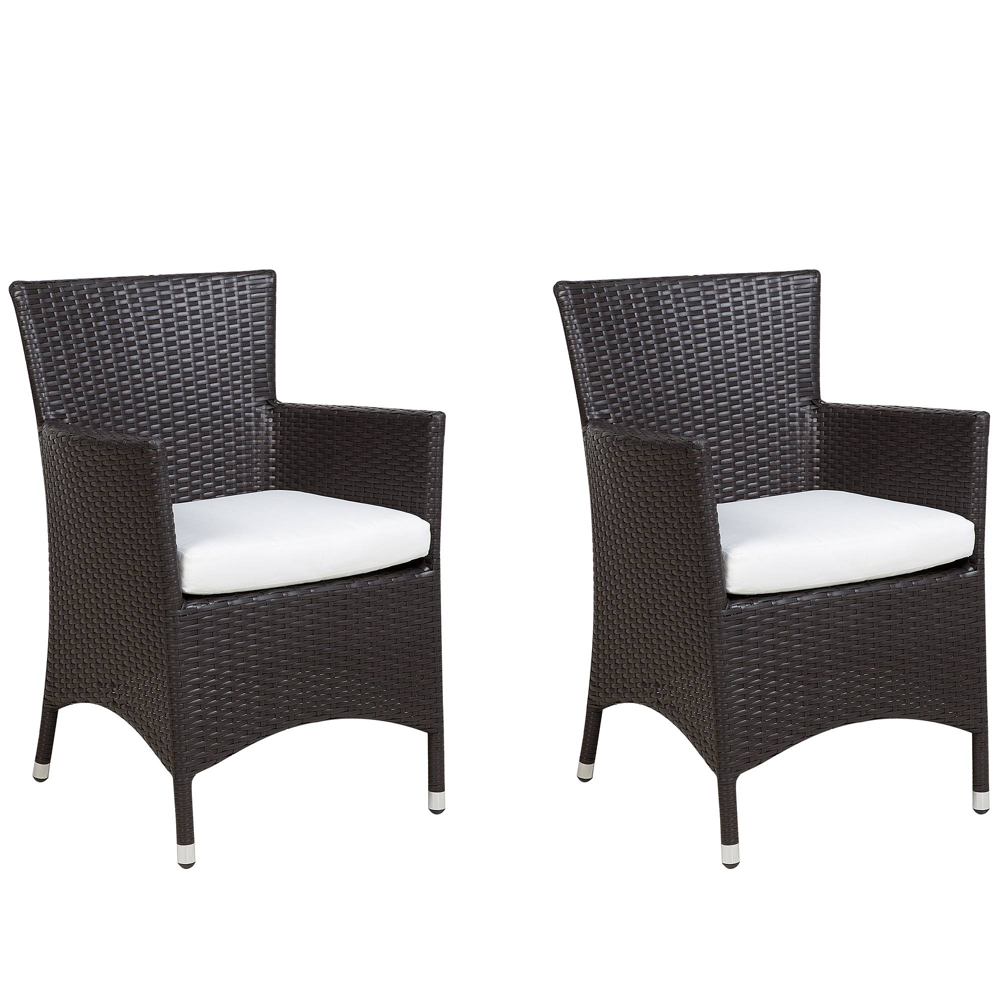 Beliani - Fauteuil Polyrotin Marron foncé ITALY - Beliani - Imagen 2