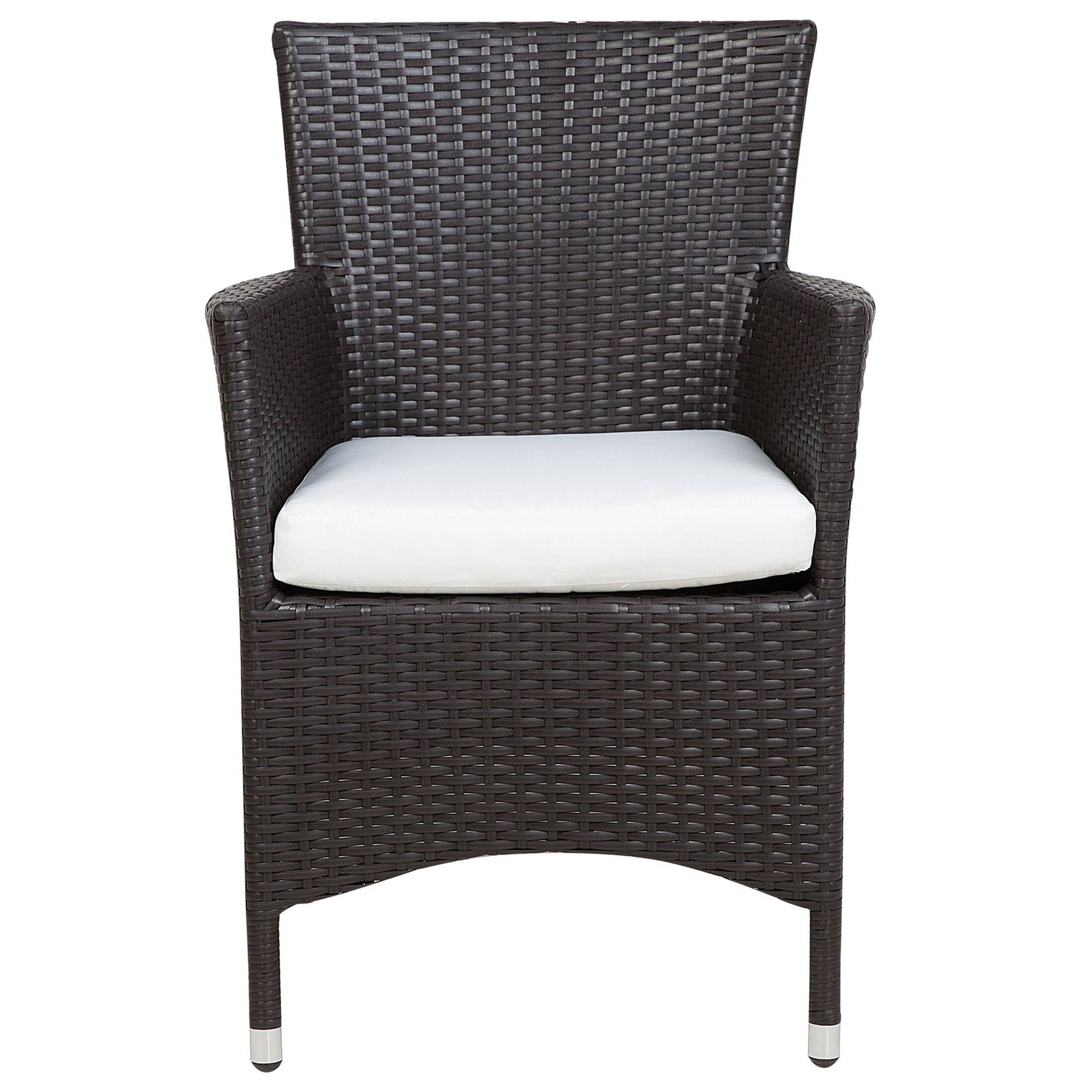 Beliani - Fauteuil Polyrotin Marron foncé ITALY - Beliani - Imagen 5