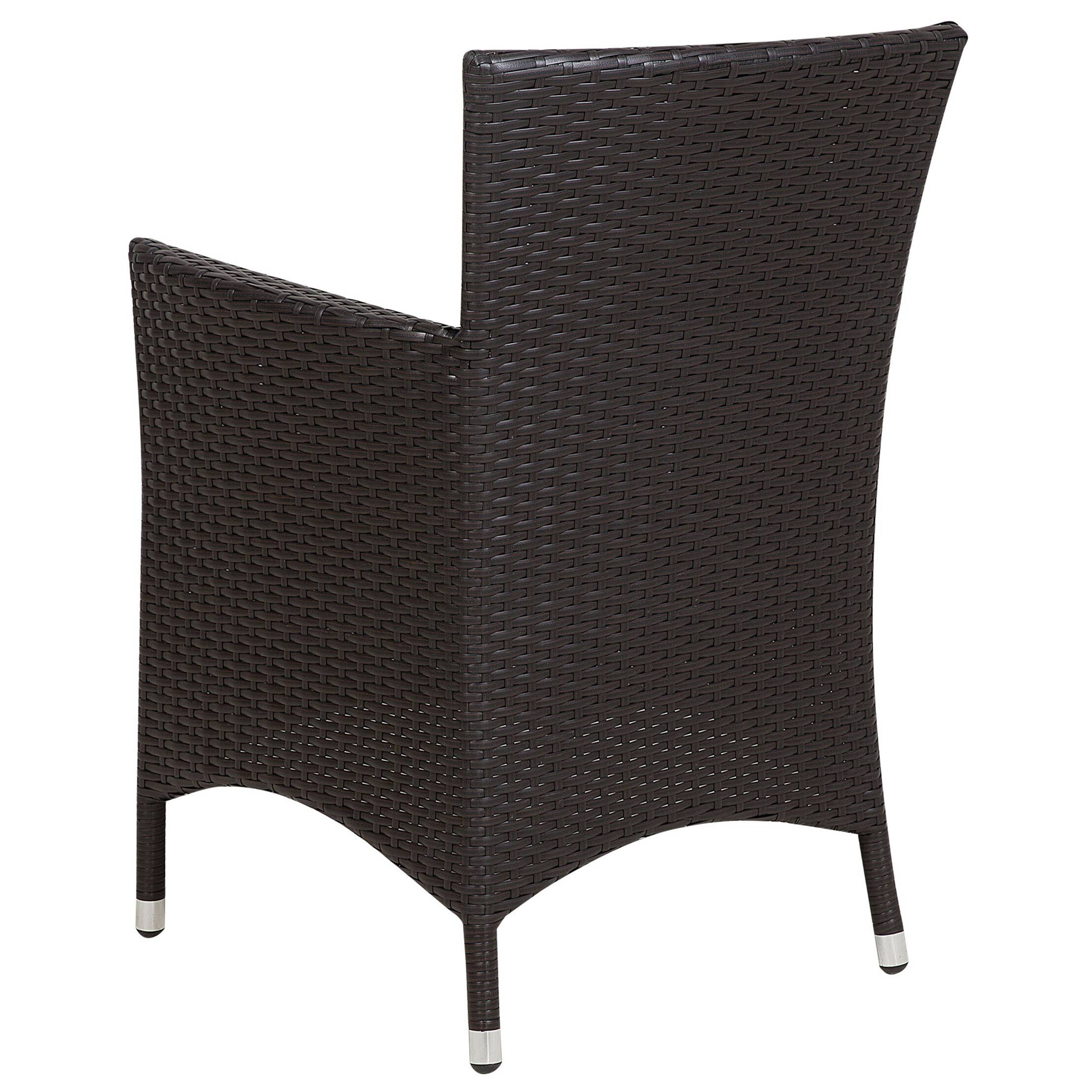 Beliani - Fauteuil Polyrotin Marron foncé ITALY - Beliani - Imagen 7