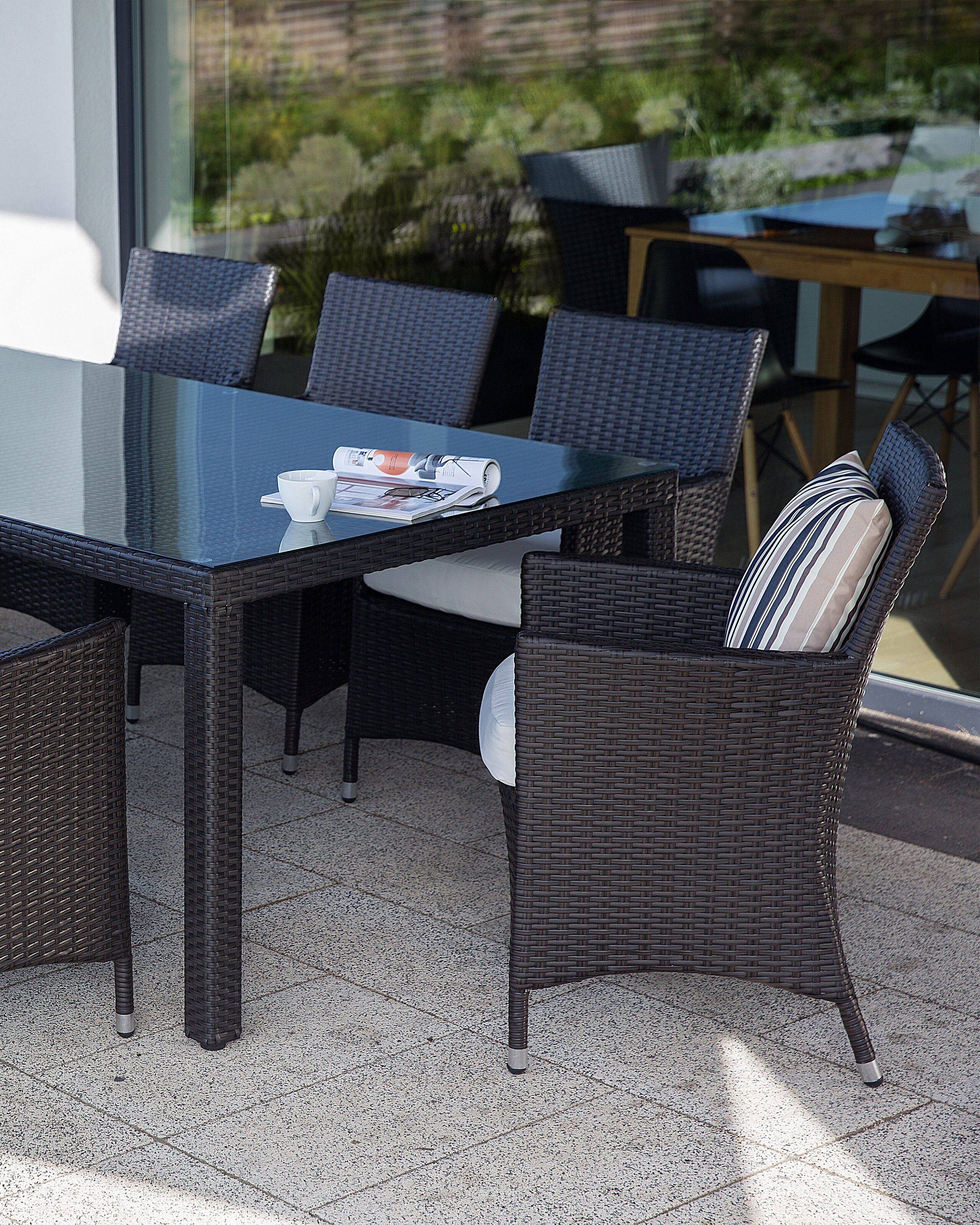 Beliani - Fauteuil Polyrotin Marron foncé ITALY - Beliani - Imagen 1