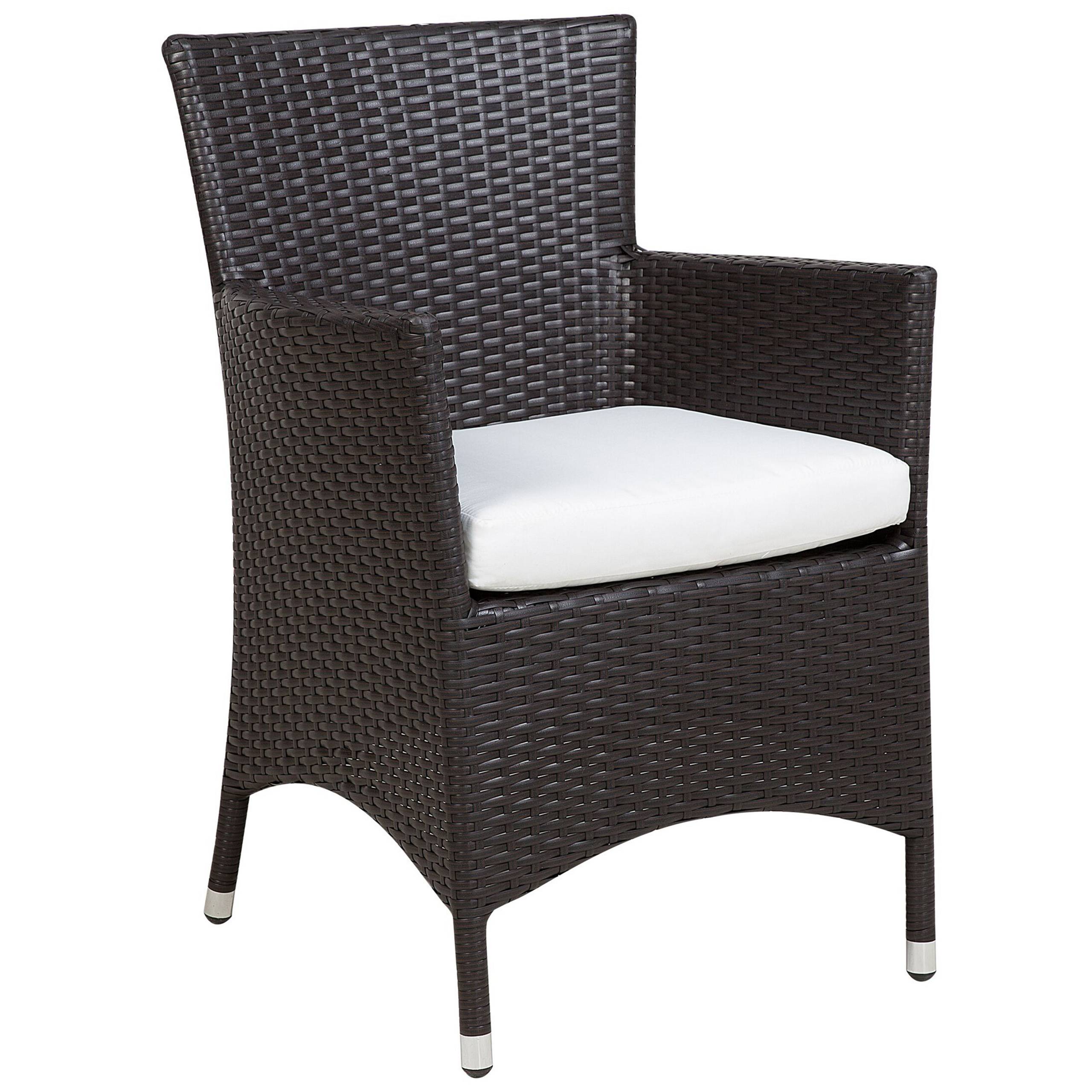 Beliani - Fauteuil Polyrotin Marron foncé ITALY - Beliani - Imagen 4