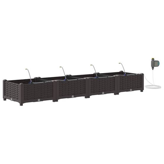 Cache-pot de jardin acier marron 160 x 40 x 22 cm (4 pcs) - PANGIVO - Image 2