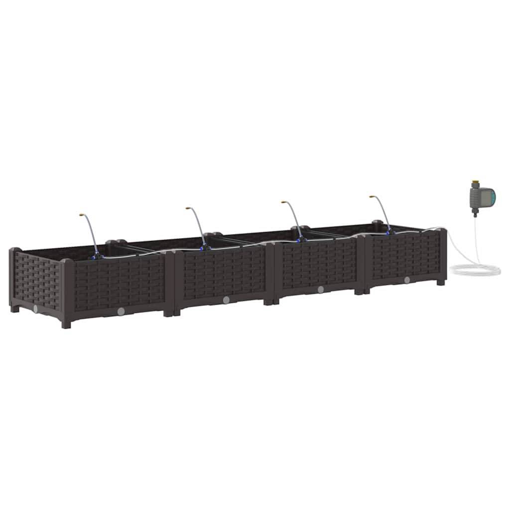 Cache-pot de jardin acier marron 160 x 40 x 22 cm (4 pcs) - PANGIVO - Image 2