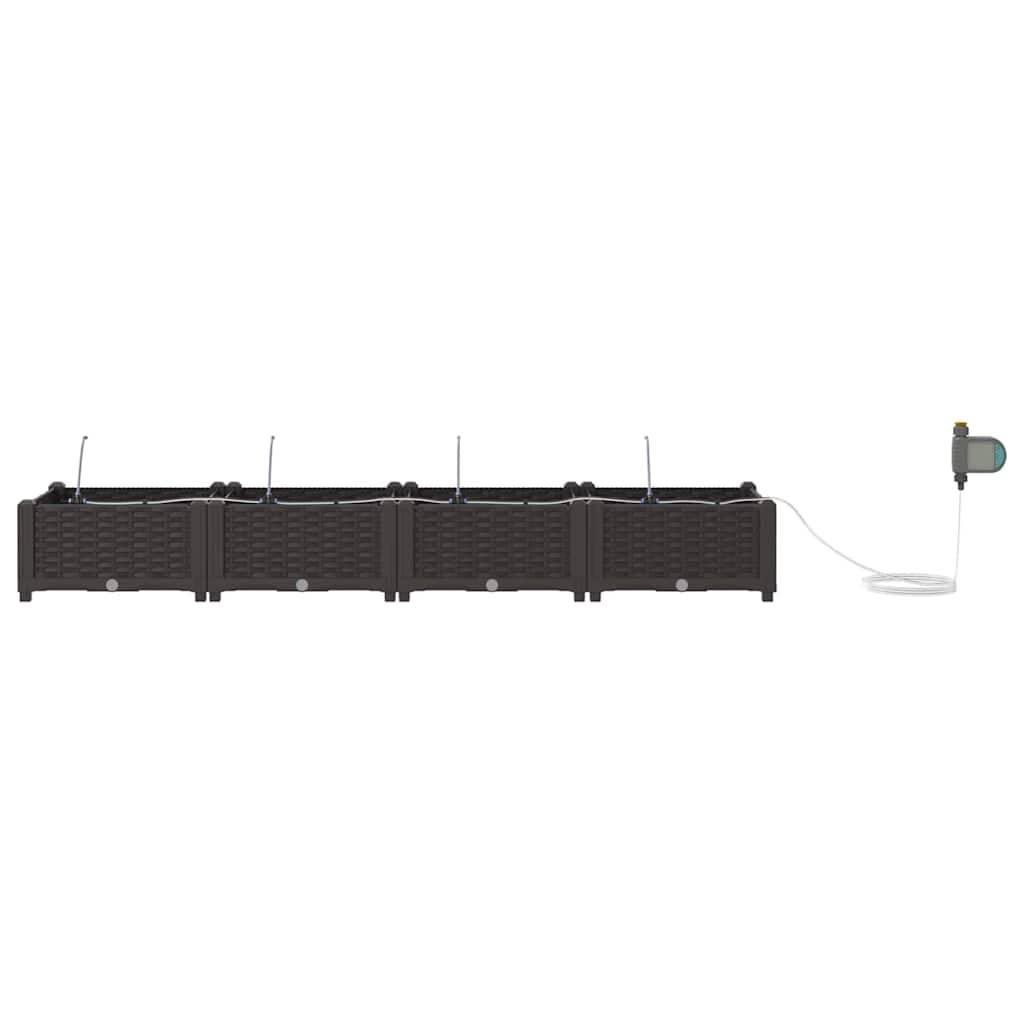 Cache-pot de jardin acier marron 160 x 40 x 22 cm (4 pcs) - PANGIVO - Image 6