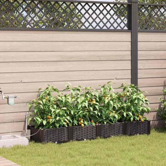 Cache-pot de jardin acier marron 160 x 40 x 22 cm (4 pcs) - PANGIVO - Image 1