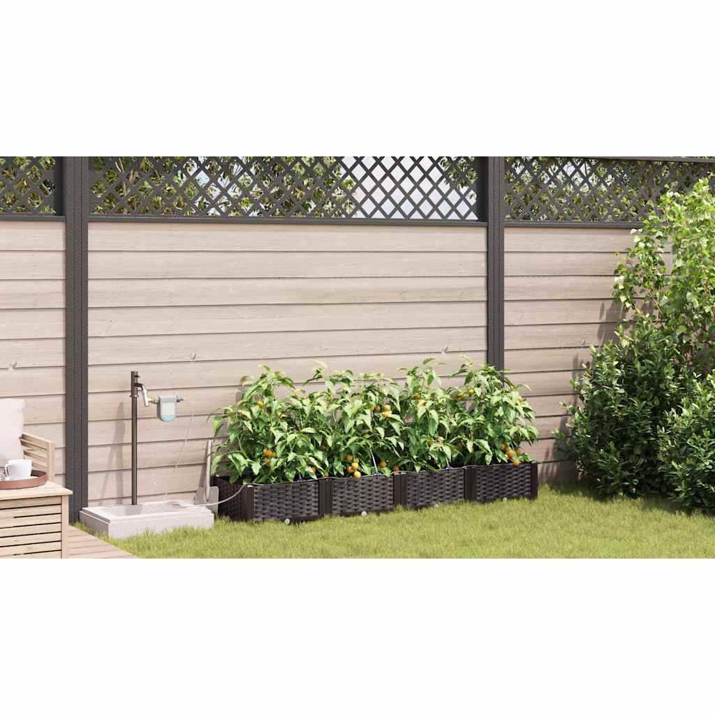 Cache-pot de jardin acier marron 160 x 40 x 22 cm (4 pcs) - PANGIVO - Image 4