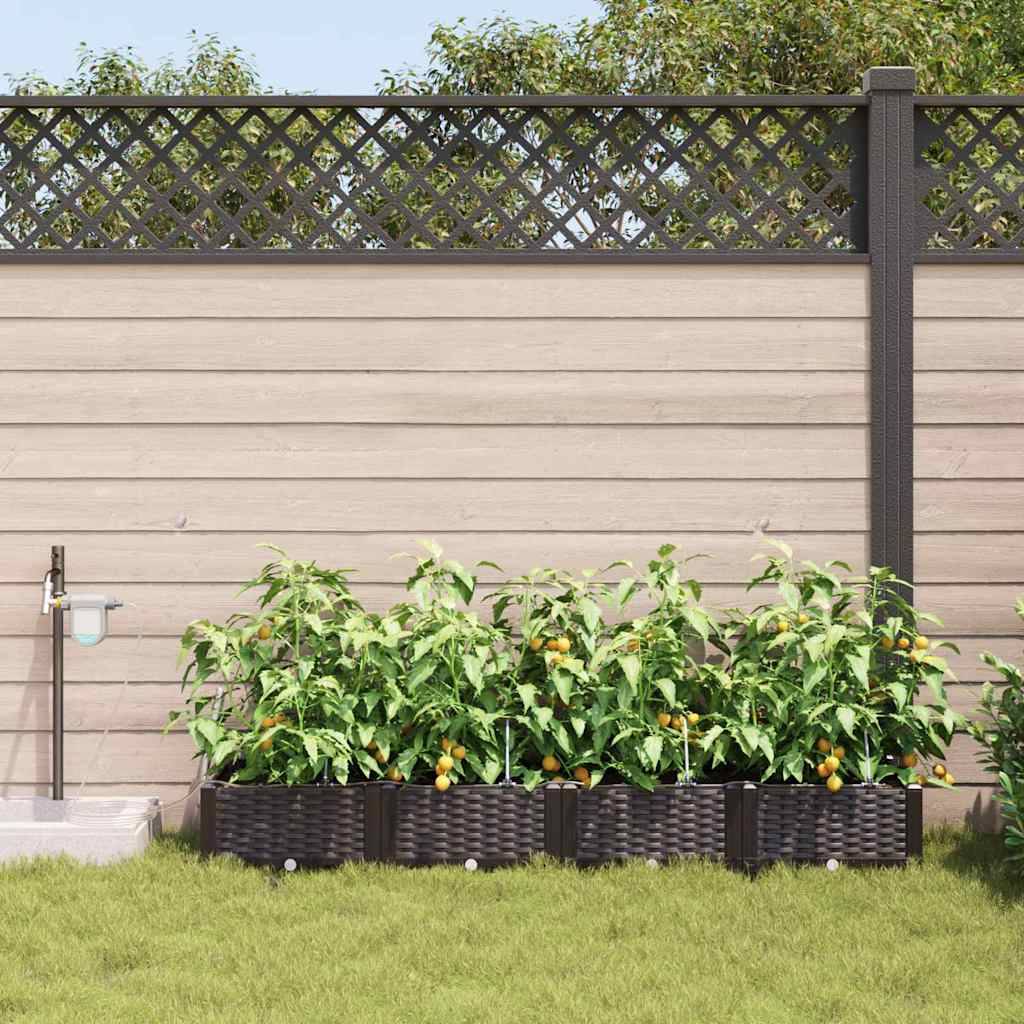 Cache-pot de jardin acier marron 160 x 40 x 22 cm (4 pcs) - PANGIVO - Image 3