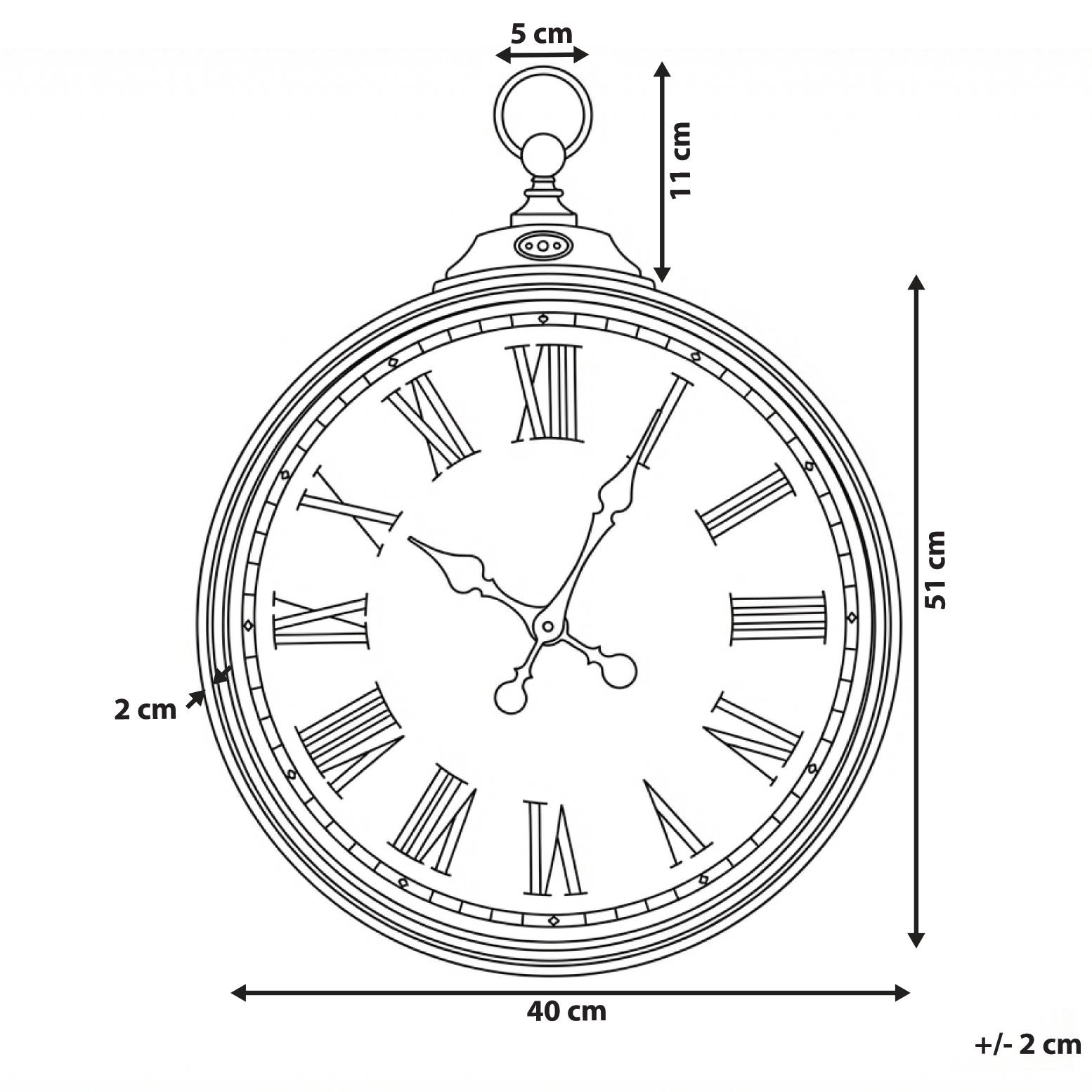 Beliani - Horloge murale Matière synthétique Doré GANDIA - 40x5x51- Beliani - Image 2