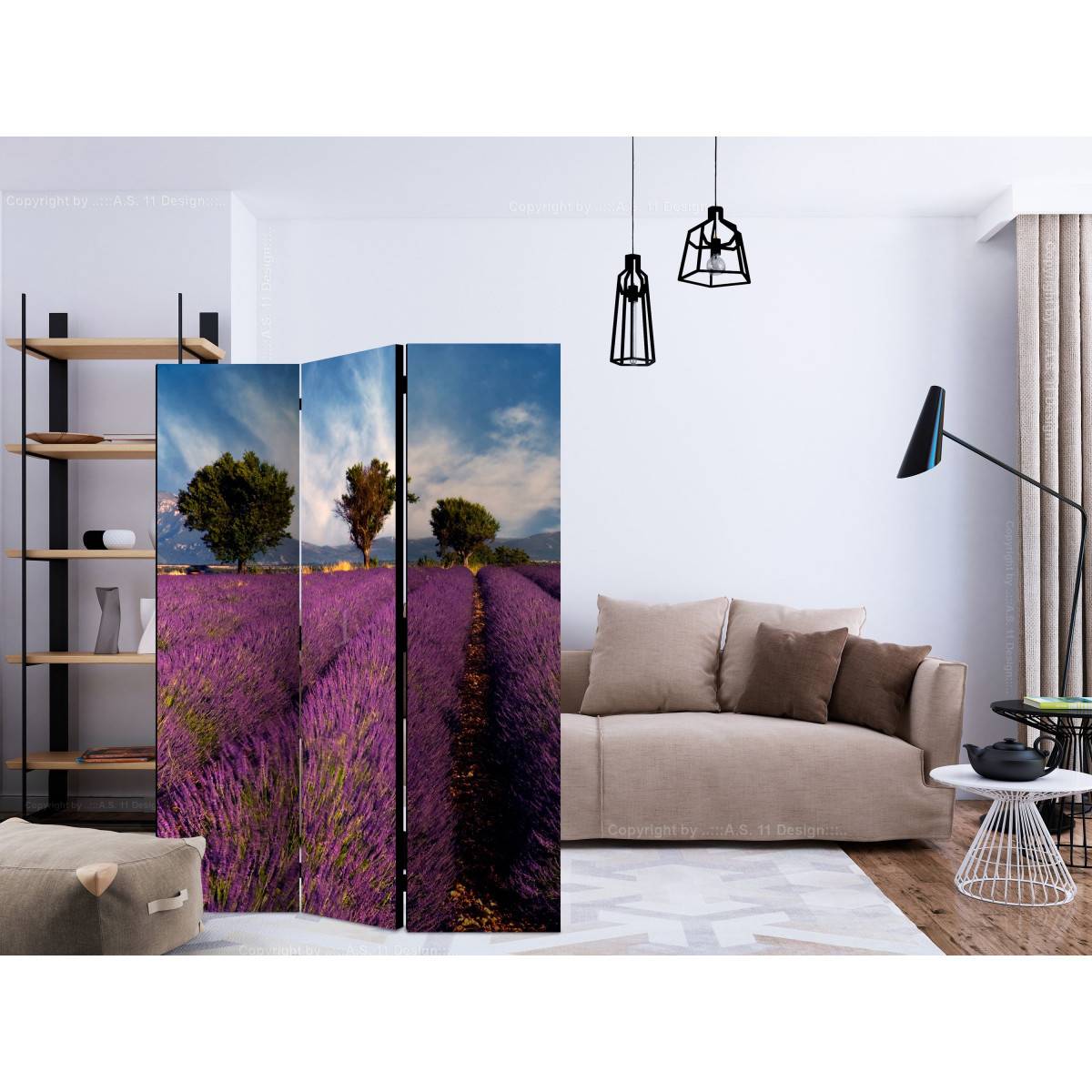 Paravent 3 Volets "Lavender Field in Provence, France" 135x172cm - Image 2