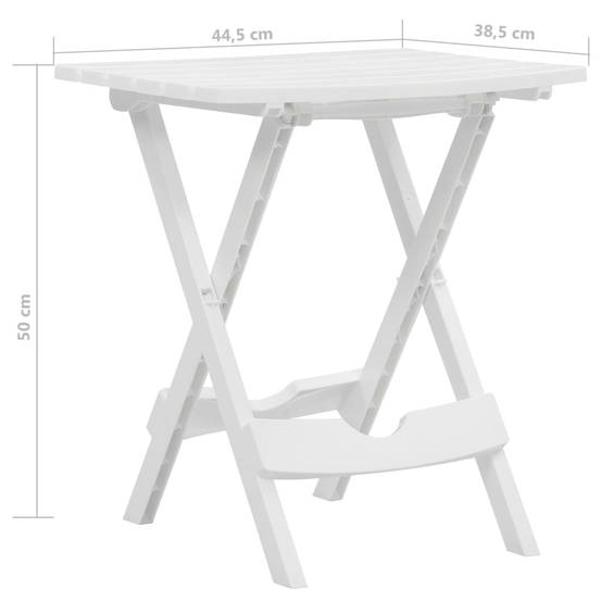 ComfortXL - Petite Table d'Appoint Pliante Blanche en Polypropylène, Légère et Résistante, 45x38 cm – ComfortXL Outdoor Living - Image 7