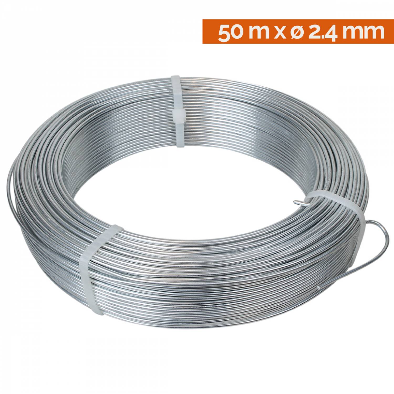 Linxor - Fil de tension en acier galvanisé pour grillage ou autre - 50 m x 2.4mm Ø - Gris - Linxor - Imagen 2
