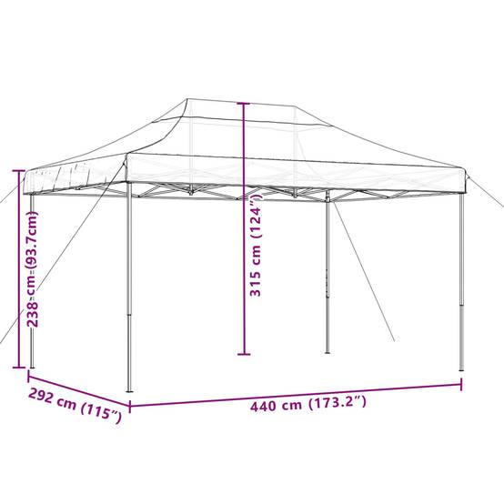 Pergola acier taupe 440 x 292 x 315 cm - Prolenta premium p382.1 - Image 9